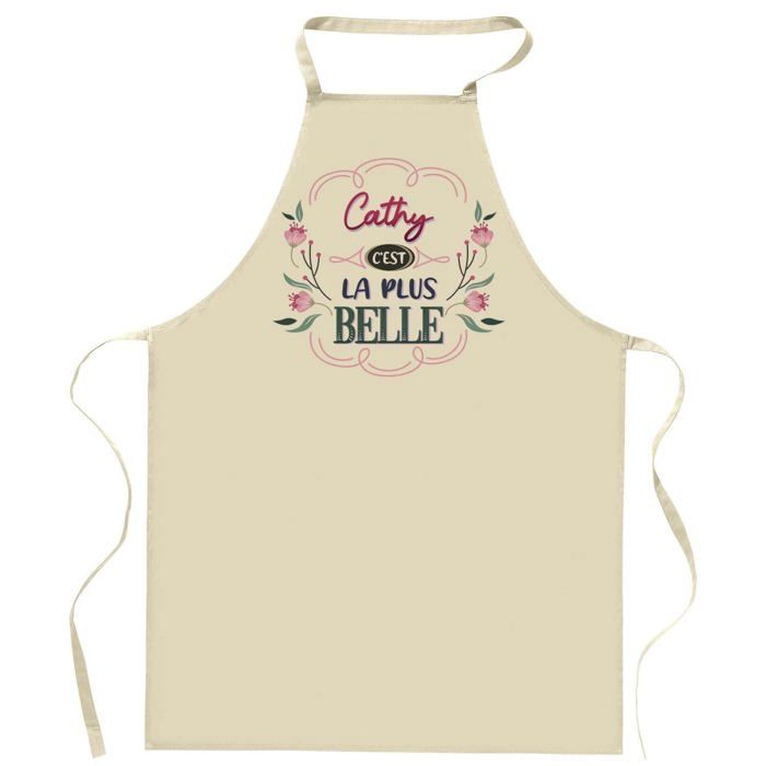 Tablier de cuisine - Cathy la plus belle - Impression bretonne - Coton résistant - Made in France