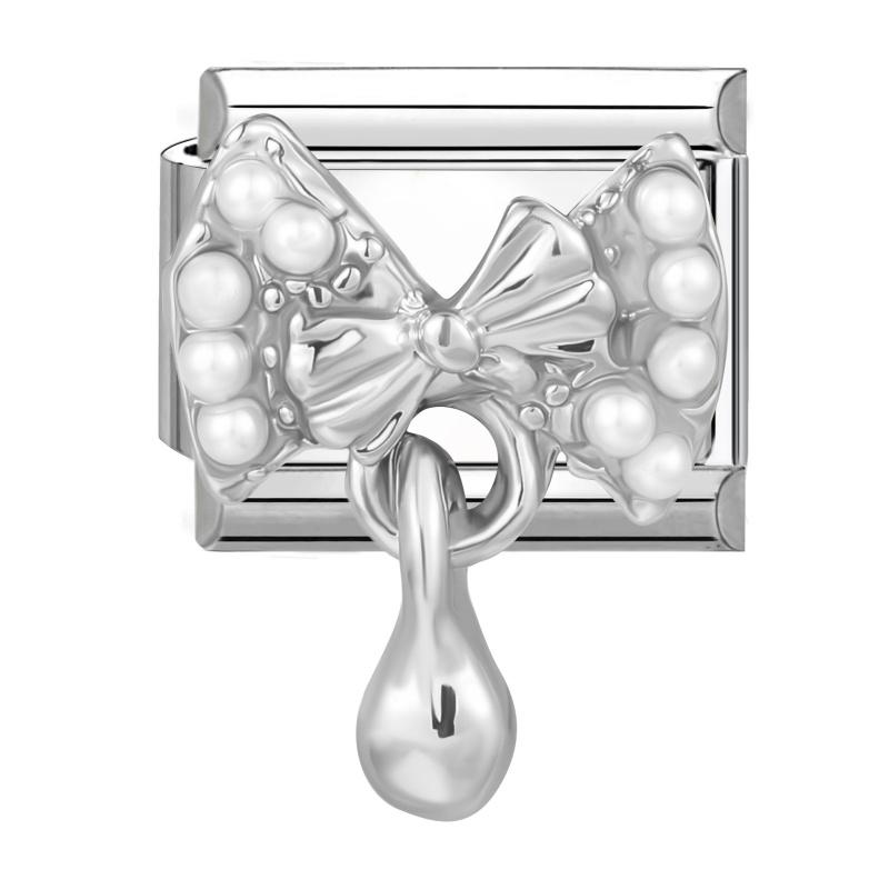 Personalized DIY Bow Series Charm Bracelet Flower Butterfly Heart Chain Bead Fit 9mm Bracelet Stainless Steel Valentine's Gift