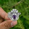 Natural African Amethyst 925 Silver Statement Flower Adjustable Ring For Girls
