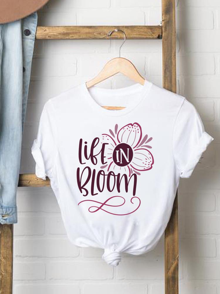 (Asian Size) sweet letter cute Women Fashion Tee Top Clothing T Shirt Woman Print Female Short Sleeve Graphic T-shirts