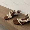 Fashion Women's Sandals 2025 Summer New Outdoor Fashion Lightweight Slip On Slippers Luxury Comfortable Sexy Elegant Medium Heel Shoes