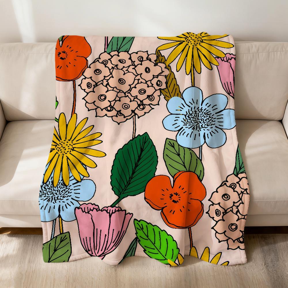 Modern fashion retro opulent flowers luxury Flannel soft warm plush blanket sofa living room hogar bed gift home Car portable