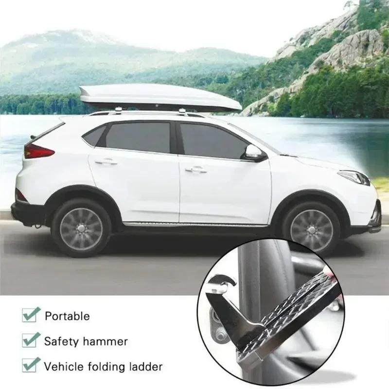 Faltbare Autodachträgerstufe Autotürstufe Multifunktions-Universalhaken Fußpedal Aluminiumlegierung Sicherheitsautozubehör