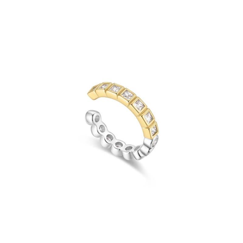 ANIA HAIE Two-Tone Bezel 925 Silver Ear Cuff E066-02T