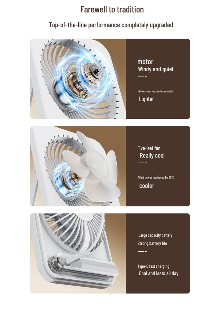 2026 Rechargeable Mini Fan: Long-Lasting, Silent, Wall-Mounted, Portable for Desktop and Dorm
