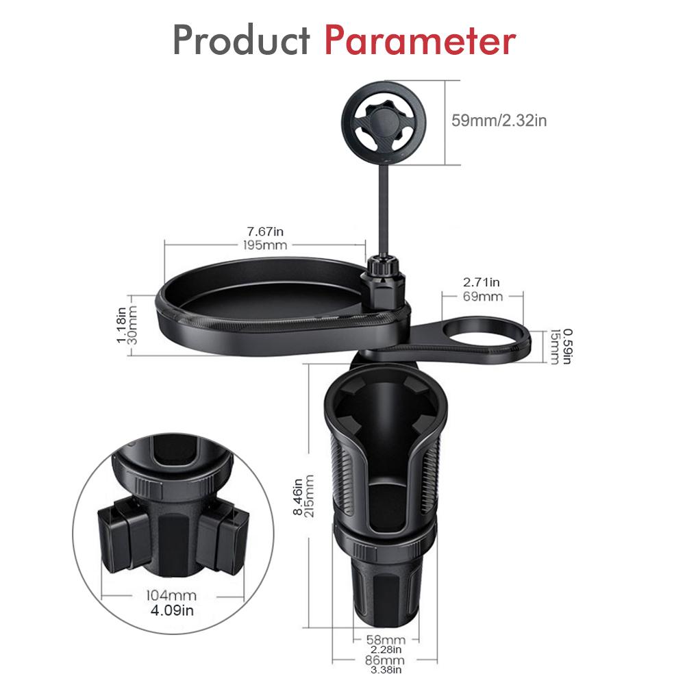 2025 New 4-in-1 Adjustable Cup Holder Mount with Table Tray, 360° Magnetic Phone Holder for Car/Truck Auto Interior Accessories