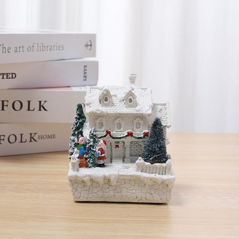 New High 14cm Christmas Light House Village Christmas Decorations For Home Xmas Gifts Christmas Ornaments New Year 2024 Natale N