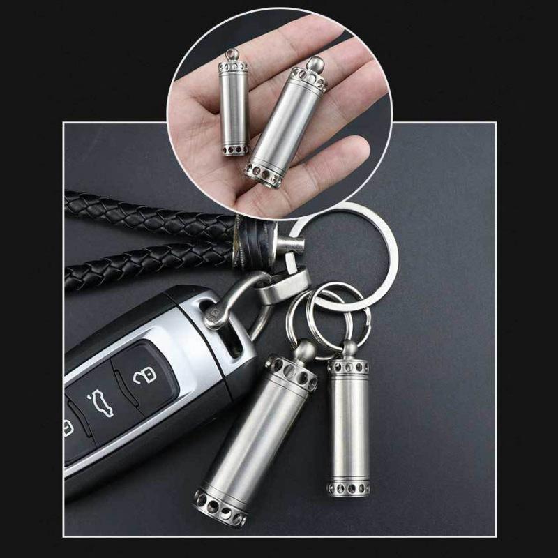 Titanium Alloy Survival Pill Box Mini Waterproof Seal Capsule Container EDC Storage Tank Travel Outdoor Tools with Necklace
