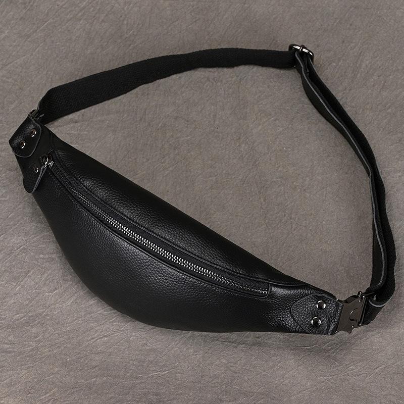 Waist Bag For Men 2026 Genuine Leather Outdoor Leather Chest Pack Waist Pack Cross Body Men's Sling Bag Luxury Fashion Male Bag