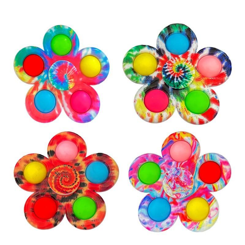 Fidget Spinner Children's Camouflage Five Finger Bubble Silicone Rotating Fingertip Gyroscope Adult Release Stress Relieving Toy