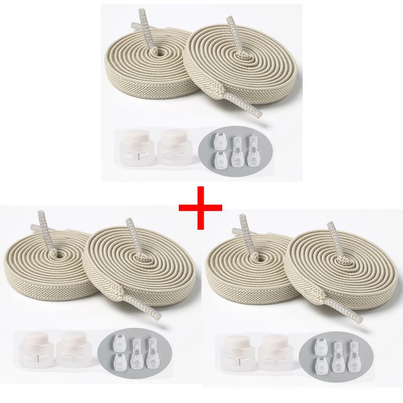 1Pair/3Pair NEW Round Snap Lock Shoelaces Without Ties Kids Flat Elastic Shoe Laces Adult Quick Shoelace Shoe Accessories