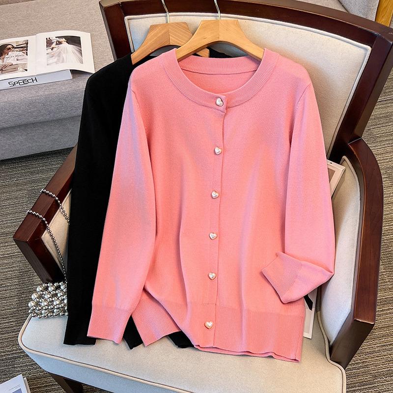 

Plus Size Women s Loose Cardigan Sweater, Bust 150/160 cm, Fits 200-350 Jin - Style 8306 6XL чёрный
