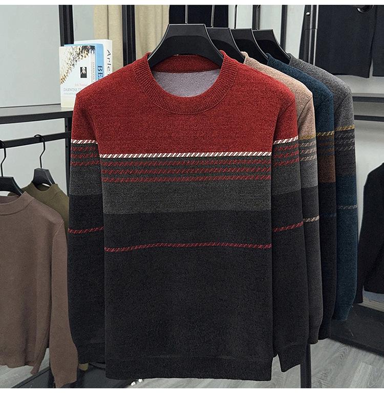 Winter Velvet Chenille Dad-Style Sweater: Warm, Thickened Knitwear for Men