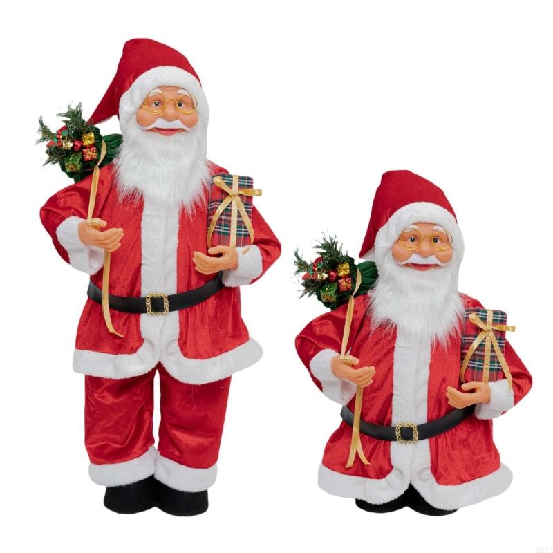 Height Customizable Christmas Santa Figure Cloth Plastic Home Office Decoration B03E