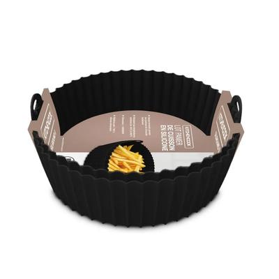 Nufry - Silround2_black - Lot De 2 Moules Silicone Ronds Air Fryer