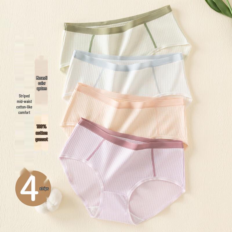 

Dingguagua Women s Cotton Mid-Waist Briefs 4-Pack XL (170)