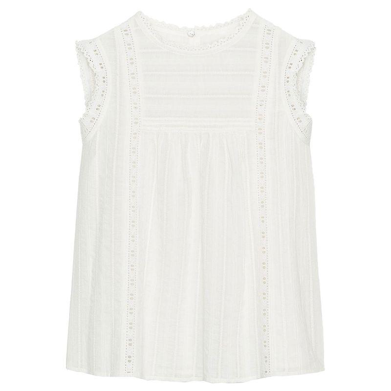 Zaprha 2025 Summer New French style Style Romantic Style round Neck Sleeveless Vest Top 1821121