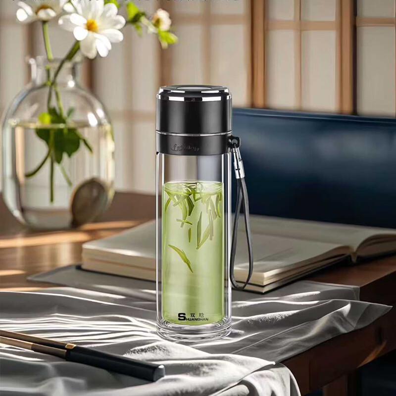Shuanghan Double-Layer Glass Tea Infuser Bottle