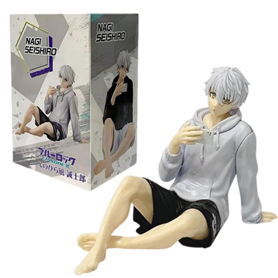 1-2 Stück Blue Lock Anime Sitzende Handflächenmitte Niedliche Nagi Seishiro Figur Modell PVC Schreibtischdekoration Spielzeug Kinder Geburtstagsgeschenke
