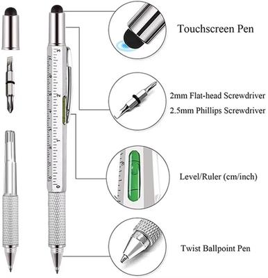 Caneta Esferográfica Multifuncional Régua Técnica Chave de Fenda Stylus Tela Sensível ao Toque Ferramenta Moderna de Escritório