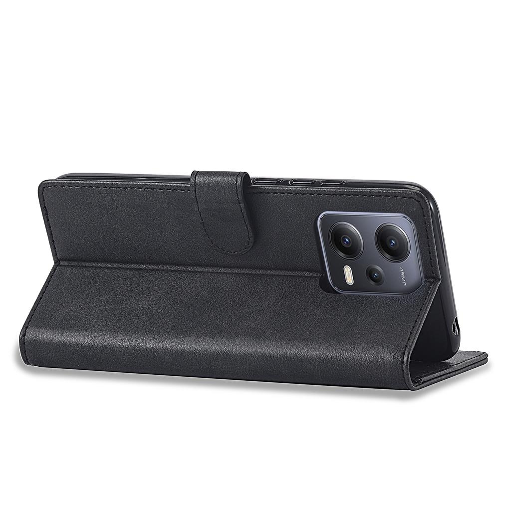 LC.IMEEKE Leather Phone Case For Xiaomi Redmi Note 12 5G (Global)/(India)/(China)/Poco X5 5G,Calf Texture Wallet Stand Anti-fall Phone Cover