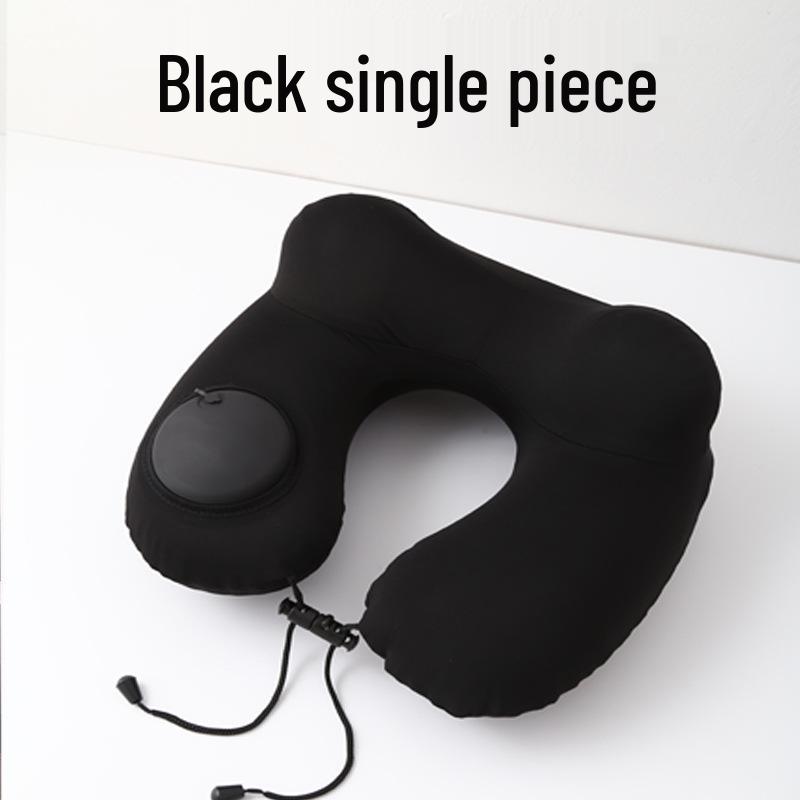 U-förmiges Reise-Nackenkissen - Zum Aufblasen drücken, Tragbare Stütze für Flüge und Geschäftsreisen