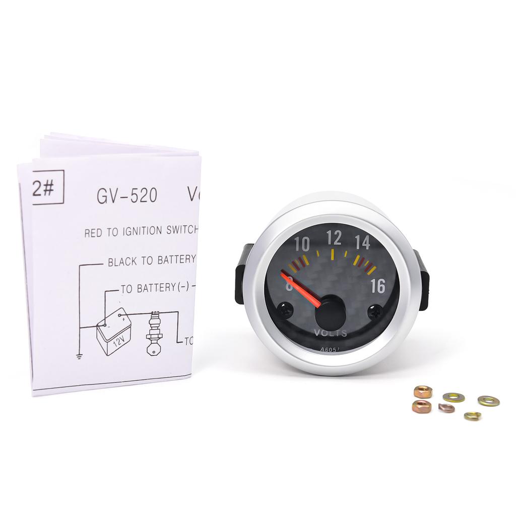 AD 52mm Voltmeter Gauge VOLT Meter 12V Auto Instrument Voltage Meters 8~16V Meter Painel Universal Moto Auto Truck Car Gauge
