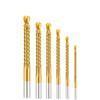 6-Piece Titanium Step Drill Bit Set for Woodworking and Grooving with Plastic Box
