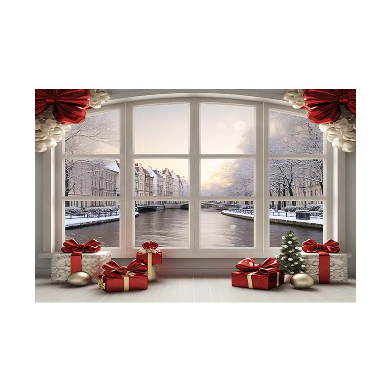 Indoor Window Sill Winter Snow Scene Children Shooting Background Cloth Background Wall Decoration Photo Cloth
