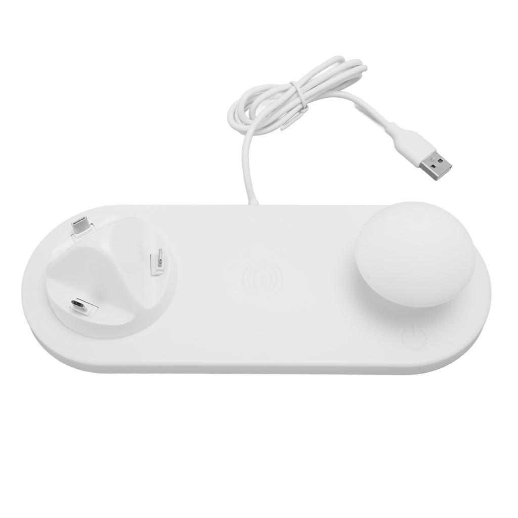 Wireless Charger Station 3 in 1 Fast Charging for Mobile Phone Multi Devices with Mushroom Night