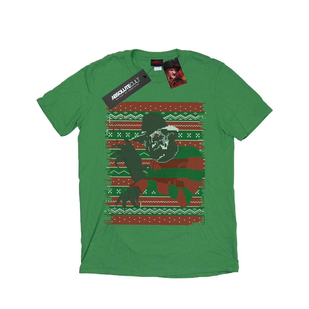 A Nightmare On Elm Street Mens Christmas Fair Isle T-Shirt