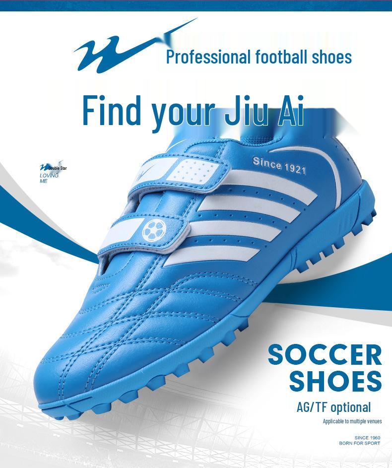 Unisex Velcro Low-Top Breathable Anti-Slip Football Training Shoes