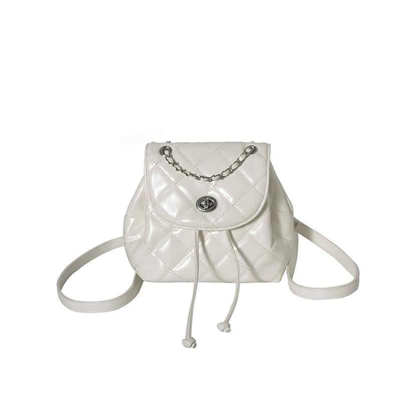 

Xiaoxiangfeng Backpack for Women, Summer, Silver, High-end, Niche Chain Schoolbag, Small Backpack one size fits all