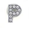 Charms Scarpe Diamante Strass Scintillante Lettera Argento Cristallo Alfabeto Decorazioni Scarpe Gioielli Slider Braccialetto Braccialetti