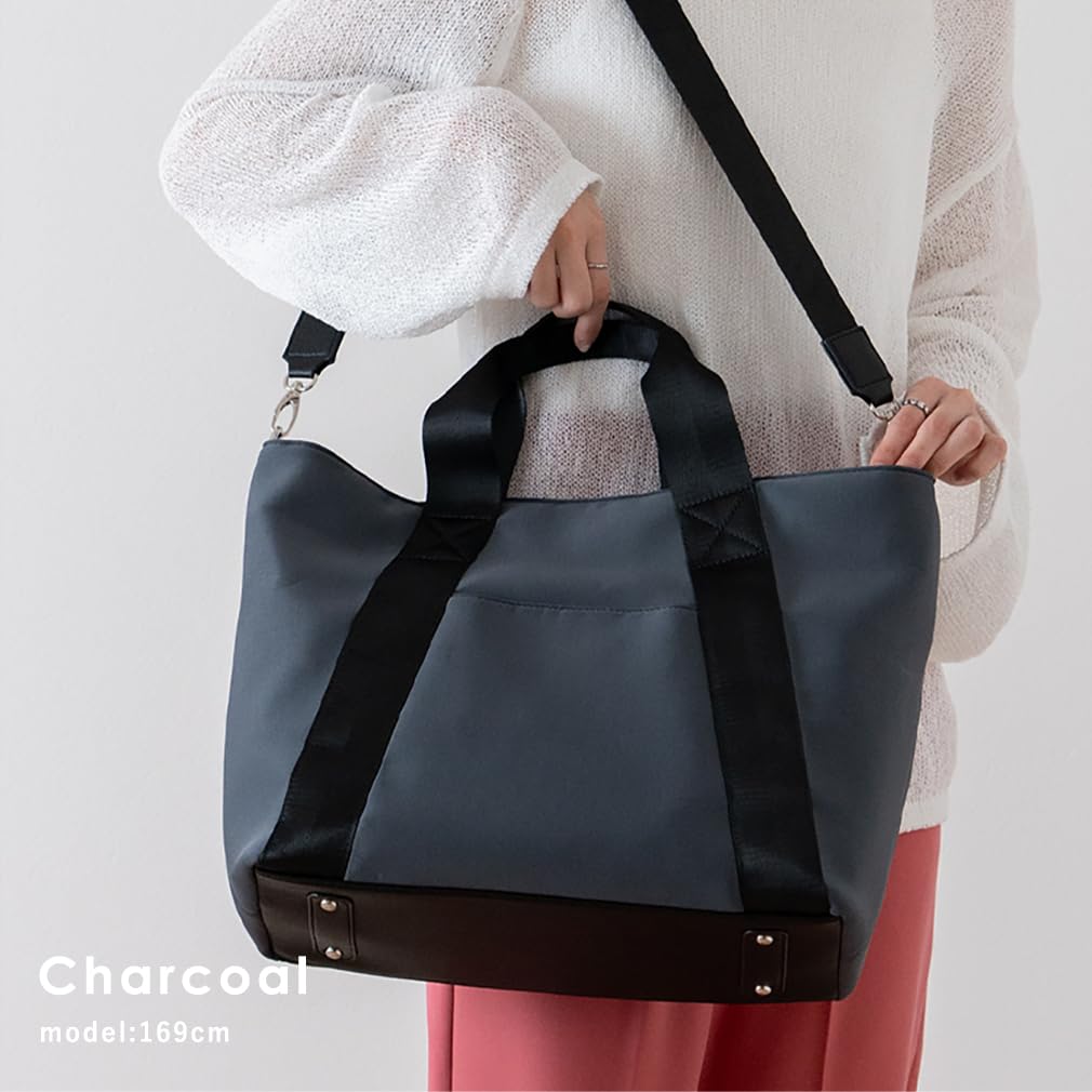 VITAFELICE Neoprene Tote Bag Women's 2-Way Inb-10156z (Charcoal)