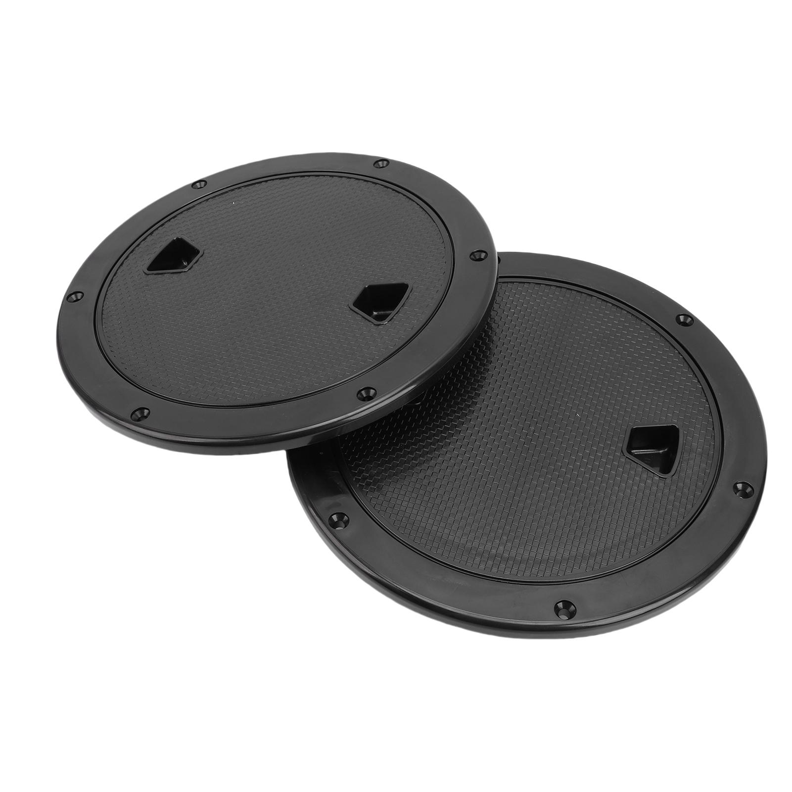 

2PCS 8 Inch Deck Plate Round with Detachable Cover Antislip Excellent Rubber Sealing Inspection Hatch Cover for Marine Black чёрный