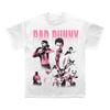 Bad Bunny (Benito) T-shirt Casual en Coton Blanc Fan avec Art Double Face, Paroles et Impressions de Logos Iconiques T-shirts