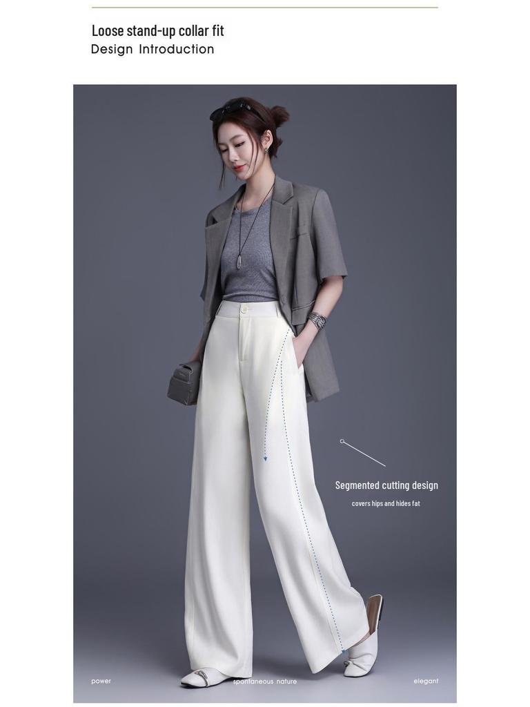 Women's 2026 High-Waisted Wide-Leg Lyocell Pants - Fashionable Loose-Fit Trousers with Elegant Drape