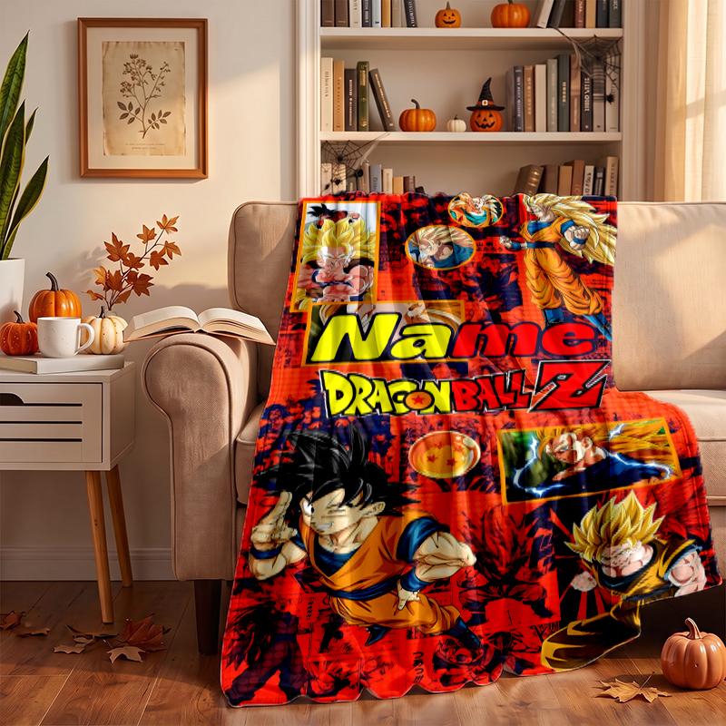 Dragon Ball Custom Flannel Blankets Soft Warm Cozy Throws for Home Decor Holiday Gifts