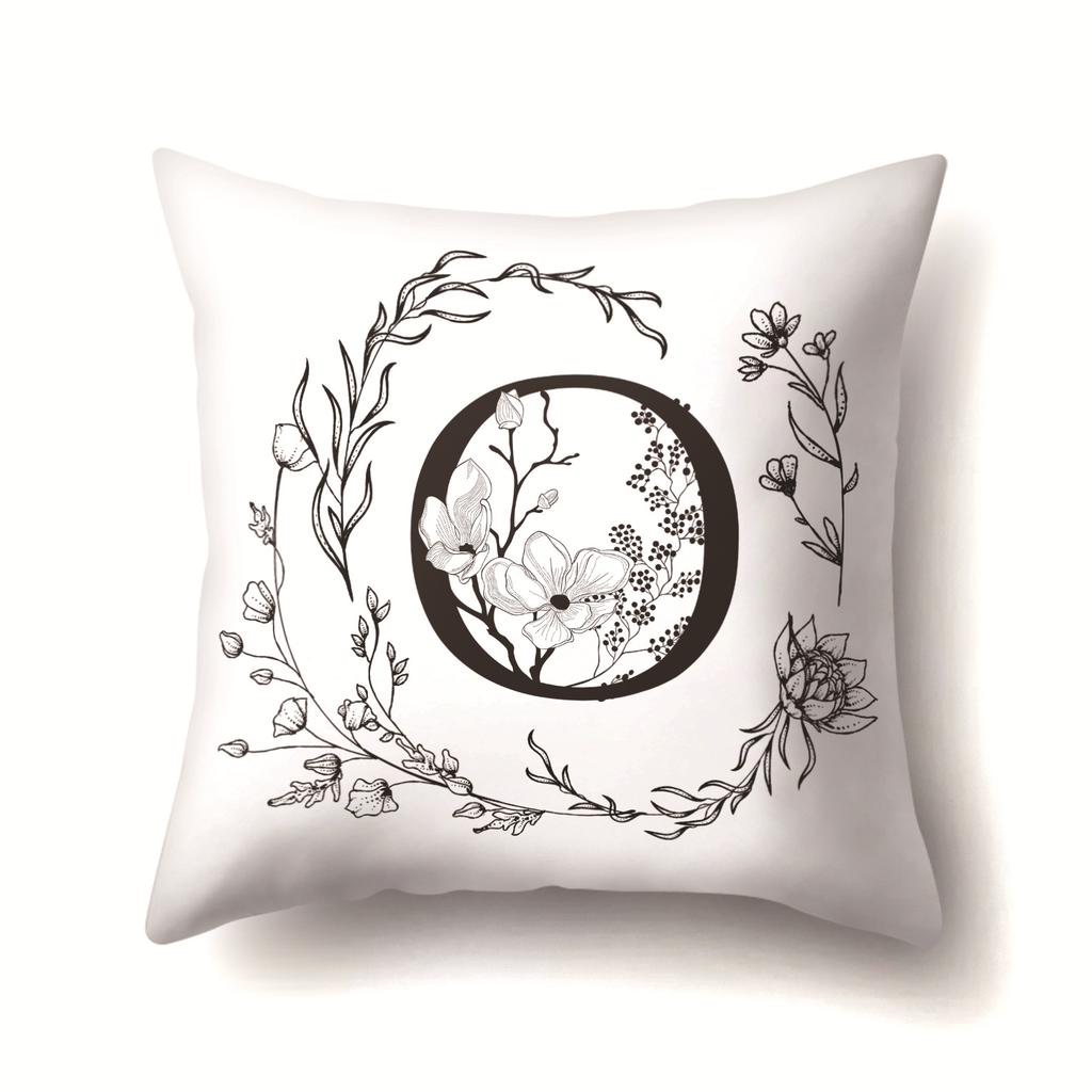Polyester Pillowcase INS Style Garland 26 English Letter Printing Pillowcase Waist Cushion Car Seat Cover