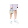 New COACH Cross Grain Leather Dome Bag Handbag Medium Size Women's Gray & Blue CH173-SVR6V