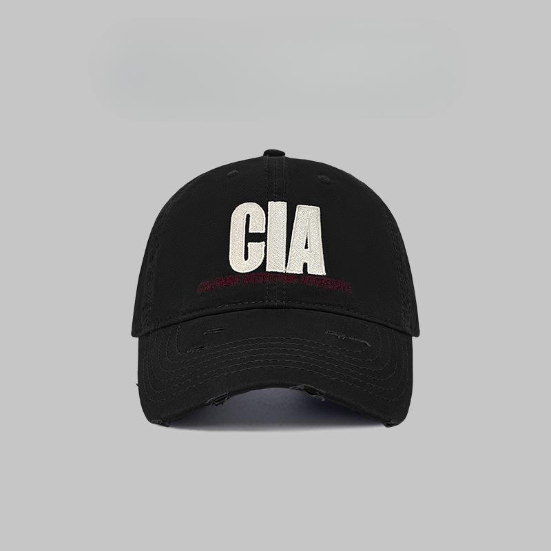 American Style Worn Out Letter Baseball Cap Women's Street Versatile Face Showing Small Duckball Cap Couple Traveling Sun Protection Leisure