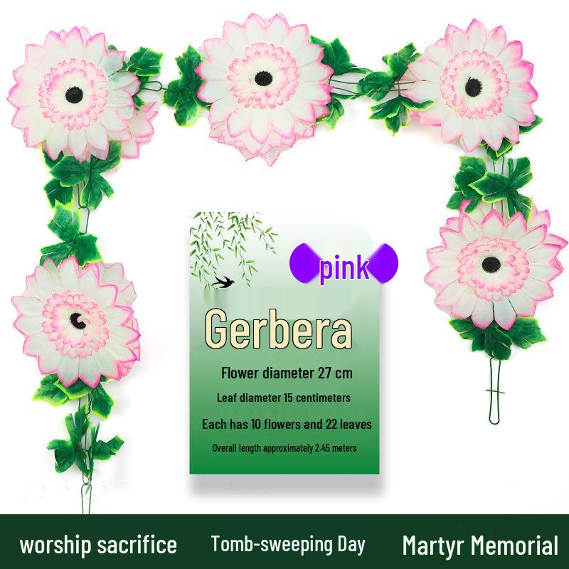 Artificial Chrysanthemum Vines for Cemetery and Memorial Decor - Silk and Plastic Hanging Floral Decoration