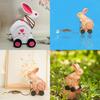 Wooden Craft Toy Car With Cute Bunny Design For Kids And Home Decor