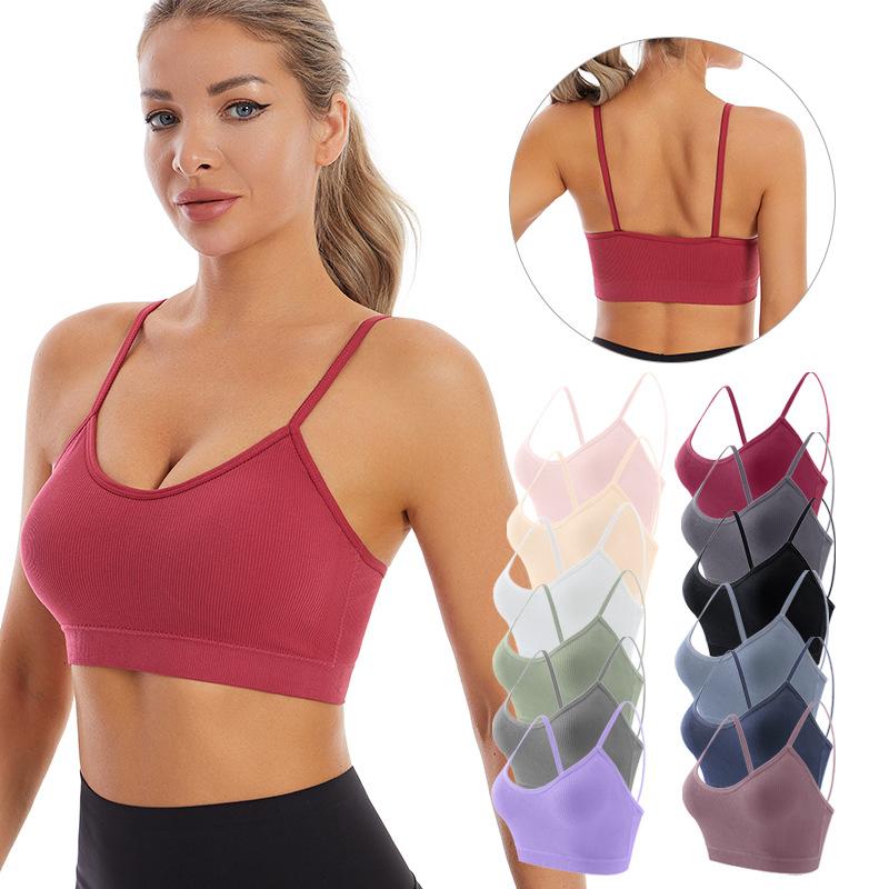 Large Size Integrated Suspender, Beautiful Back Underwear Gathers, Shockproof Sports Bra, Running Yoga, Thin Shoulder Strap Bra.