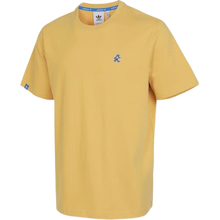 

Adidas Оригинальная модная универсальная футболка с коротким рукавом и логотипом бренда, мужские топы оранжевого цвета JD1142 XL