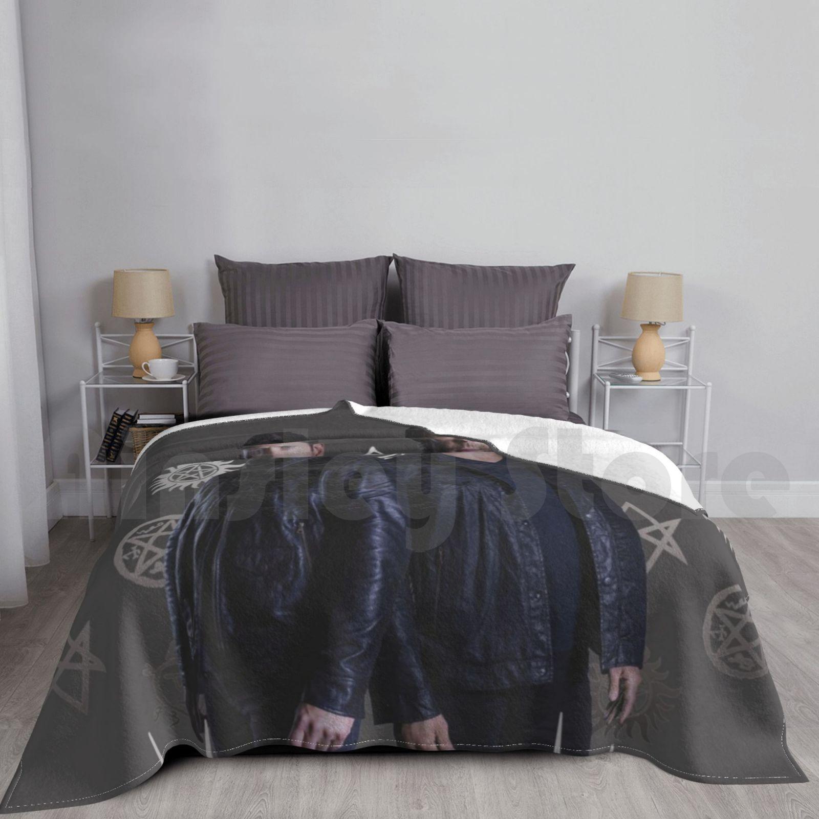 Supernatural Final Season Blanket Fashion Custom Supernatural Spn Spnfamily Dean Winchester Sam Winchester Size: 75*100cm, Weight: 230 GSM