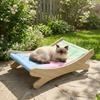 Cute Waterproof Cat Ice Cushion Wooden Frame Cartoon Printed Pet Cooling Mat Elevated Design Breathable Cat Ice Bed Balcony