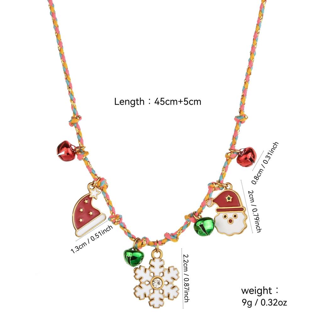 Christmas Series Stainless Steel Necklace with Tree, Socks, and Bells Design