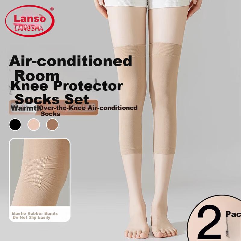 LangSha Knee-Length Socks for Women, Spring Summer Autumn Style, Cold-Proof Leg Protection, Sports Anti-Slip Slimming Half-Calf Over-Knee Long Socks